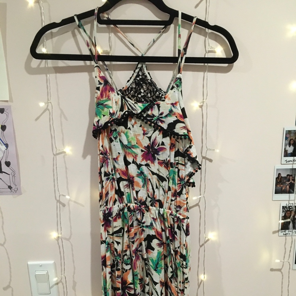 tropical colorful strappy dress